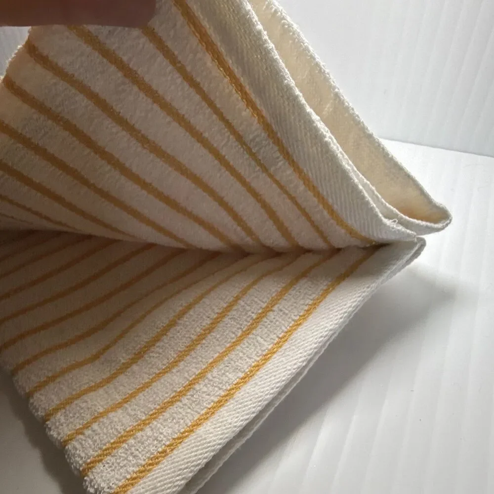 Daily Home Essentials Kitchen Towel 20x28 Striped White/Yellow Cotton Blend